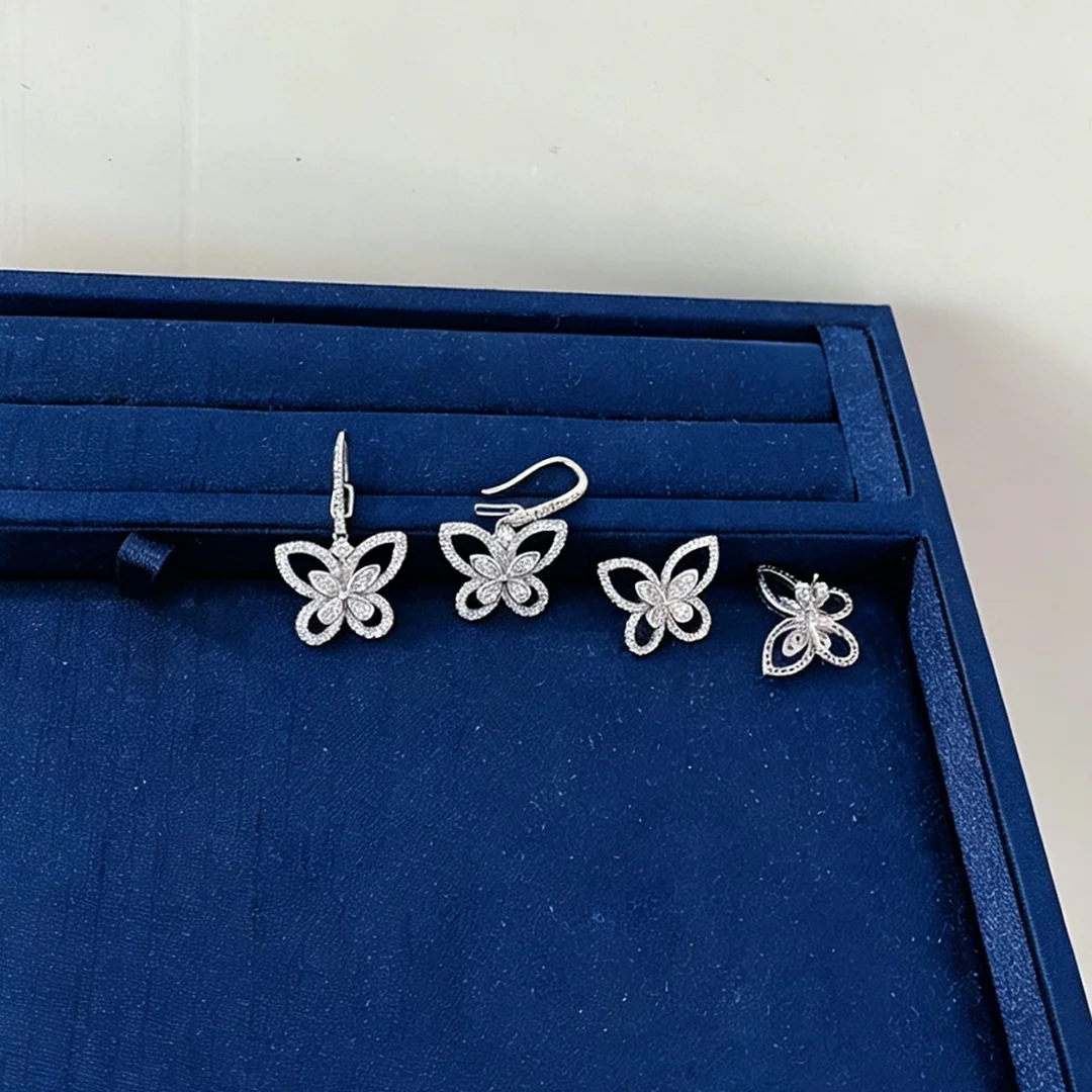 

Exquisite Jewelry Butterfly Shaped Design Women's Earrings. Romantic Holiday Gifts, Engagement Jewelry