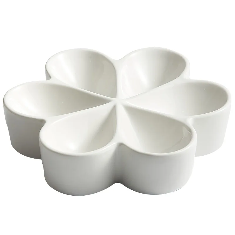 White Ceramic Plate Insulation Plate Hotel Restaurant Fruit Dessert Salad Plate Artistic Conception Dishes Kitchen Tableware