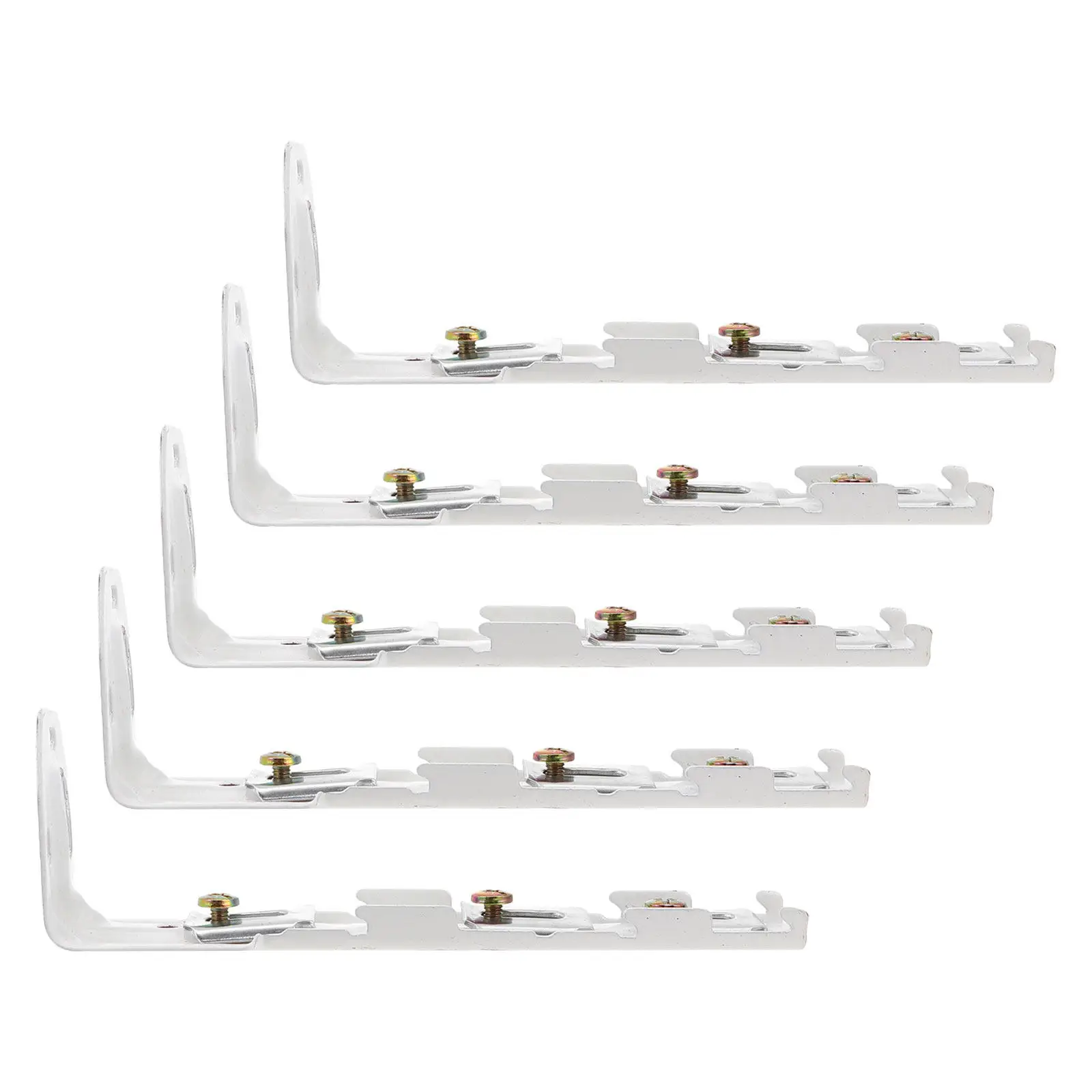 5Pcs Curtain Track Brackets Side Mount Wall Fixing Flexible for Straight Curved Rails High Strength Steel Curtain Rail Support