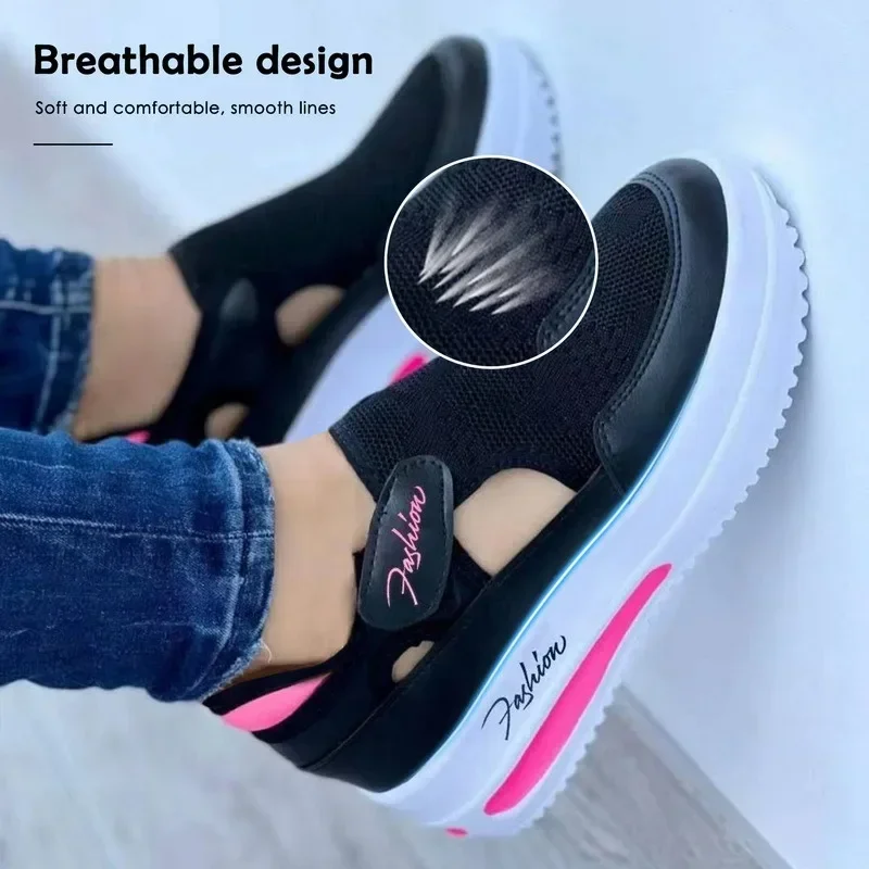 Shoes Womens Sneakers Female Casual Shoes 2025 Summer New Breathable Mesh Ladies Sport Shoes Vulcanized Women Platform Sandals