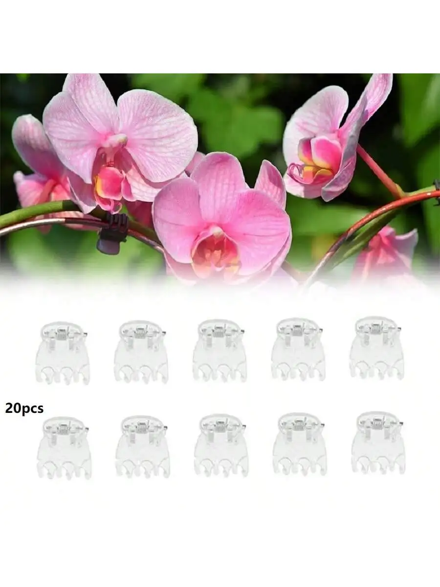 

20-50PCS Plastic Plant Support Clips Orchid Stem Clip Vine Support Garden Tool for Flower Vegetable Bundles Clamping