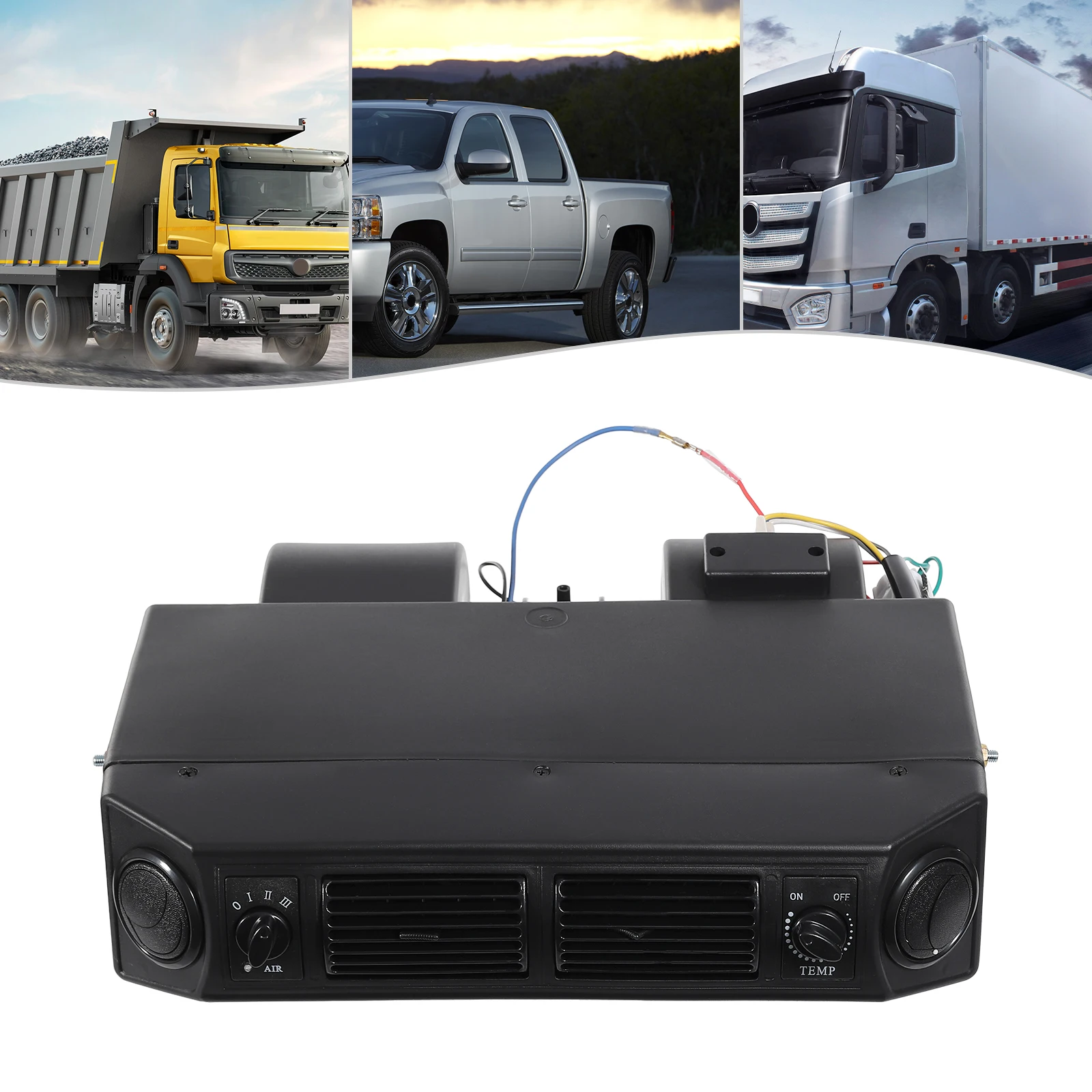 

12V Black ABS Air Conditioning Evaporator With 3 Speed, 40*33.5*13.5cm Manual Control 65dB Car Evaporator for All Types of Cars