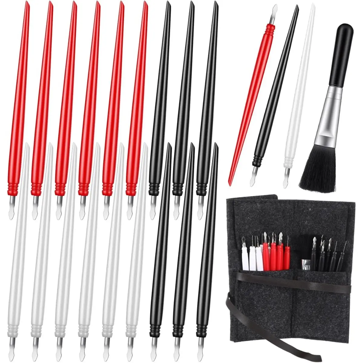 【New User-Coupon!】20pcs ScratchArt Tools Stylus Sticks Tools for Adults with Bag Pen Color Pens Paper Painting Scratchboard Craf