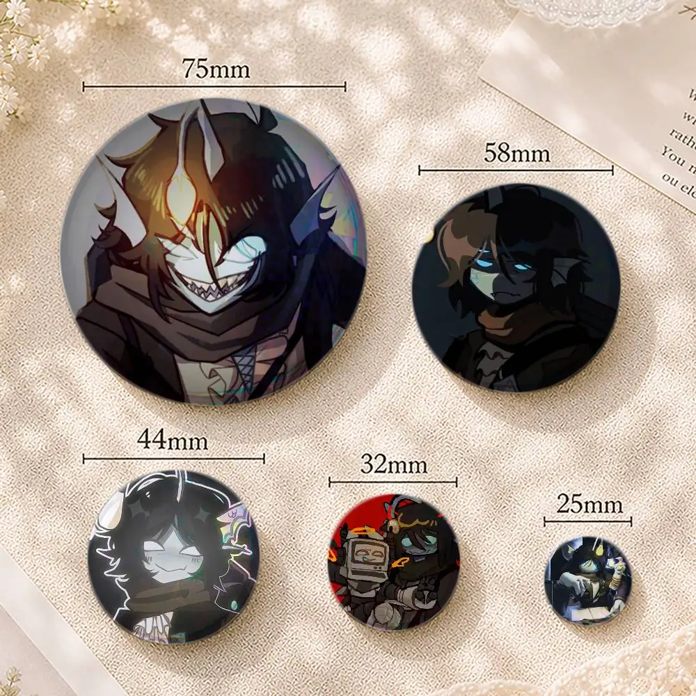 P-Pressure S-Sebastian Solace Creative Tin Button Pins Brooch Badges Kids Gift