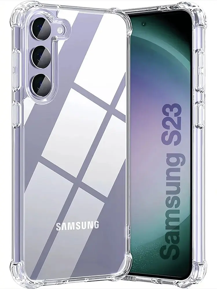 Schokbestendig siliconen zacht telefoonhoesje voor Samsung Galaxy S25 S24 S23 S22 Ultra S21 Plus S20 FE S25 Rand S10 S9 S8 Plus Clear Case - afbeelding 2