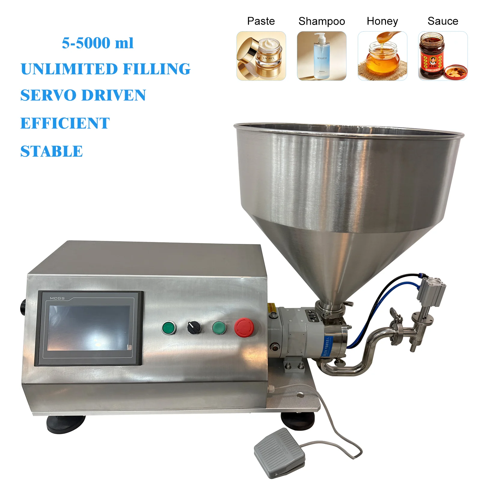 Food Grade Semi Automatic High Productivity Yogurt Ice Cream Puff Filling Machine