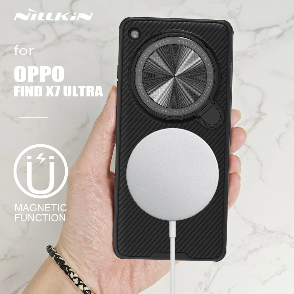 for OPPO Find X7 Ultra Case Nillkin CamShield Prop Magnetic Case with Stand Camera Case for OPPO Find X7 Ultra Lens Cover