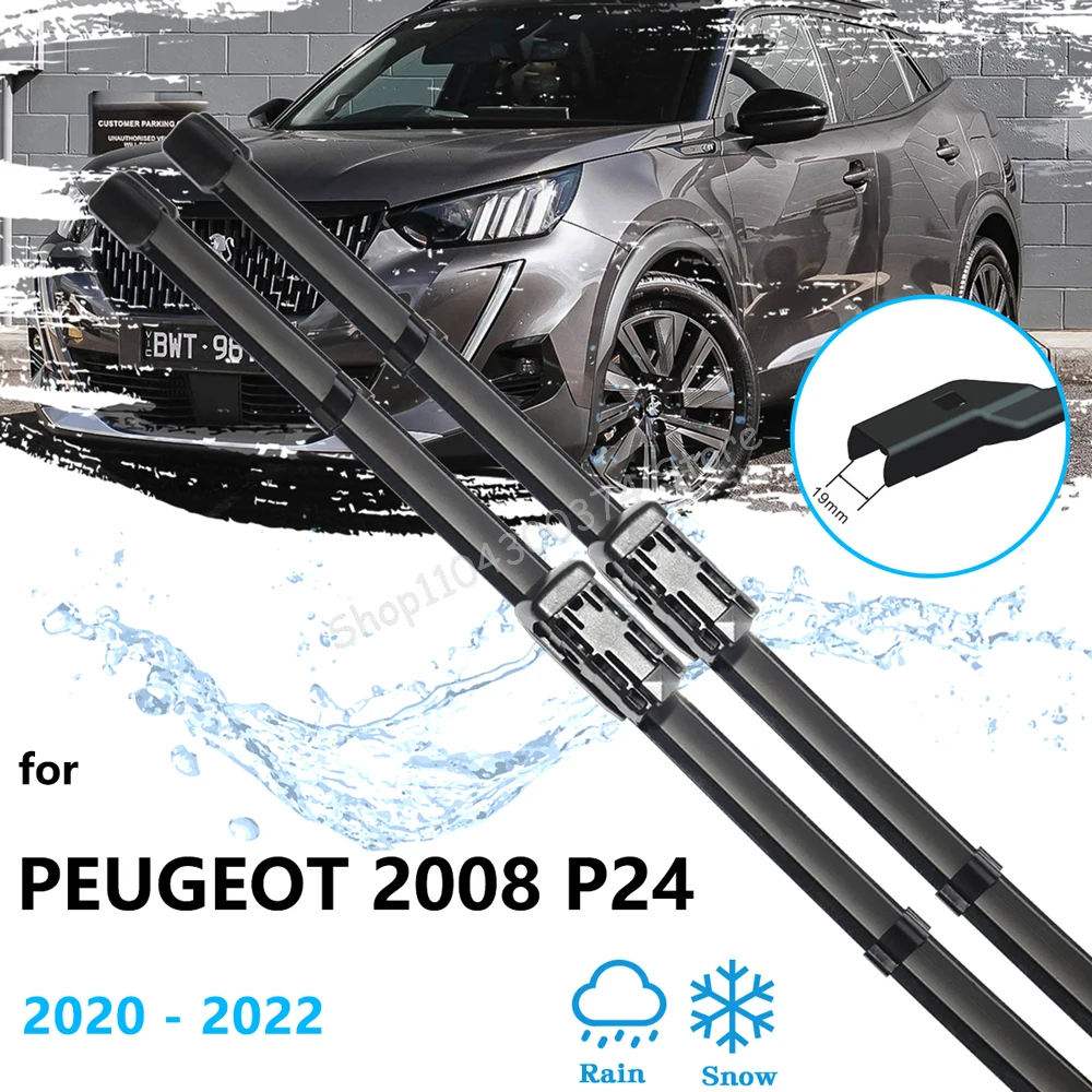 

For Peugeot 2008 P24 2020 2021 2022 Frameless Wiper Blades Cutter Windscreen Windshield Cleaning Replacement Accessory 24" 16"