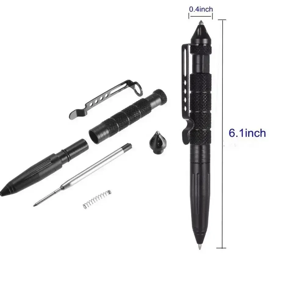 Multifunctional Metal Tactical Pen Anti Skid Emergency Glass Breaker Self Defense Supplies Security Protection EDC Multitool