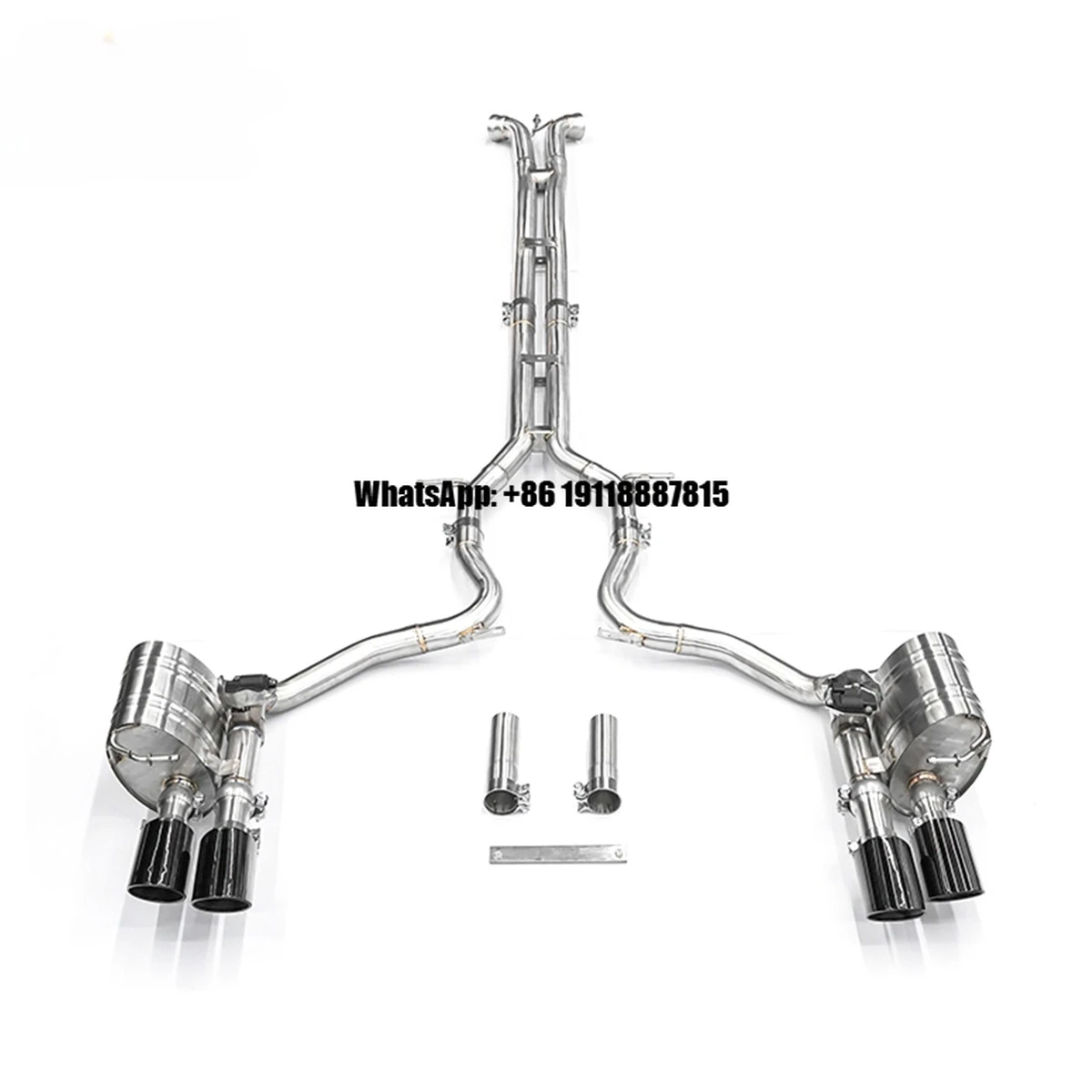 PINDUN New 304 Stainless Steel Straight Pipe Mid Tail Exhaust for 2025 Panamera 976 Retrofit/Upgrade