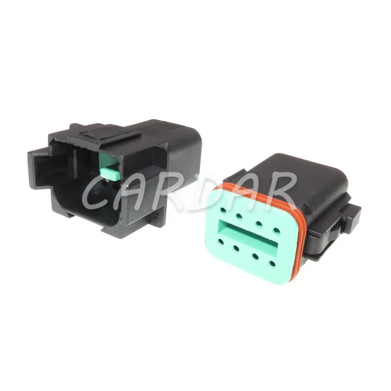 1 Set 8 Pin DT04-8P DT06-8S Black Colour DT Series Automotive Waterproof Deutsch Connector Plug AC Assembly With Terminals