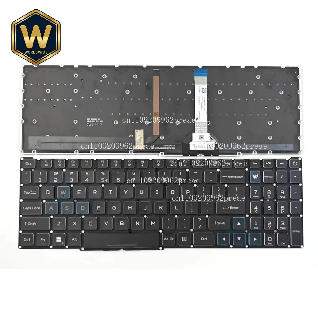 S For Acer Predator Helios Neo PHN16-71/PHN16-71-747H Laptop Keyboard - US Layout, Black, RGB Colorful Backlit