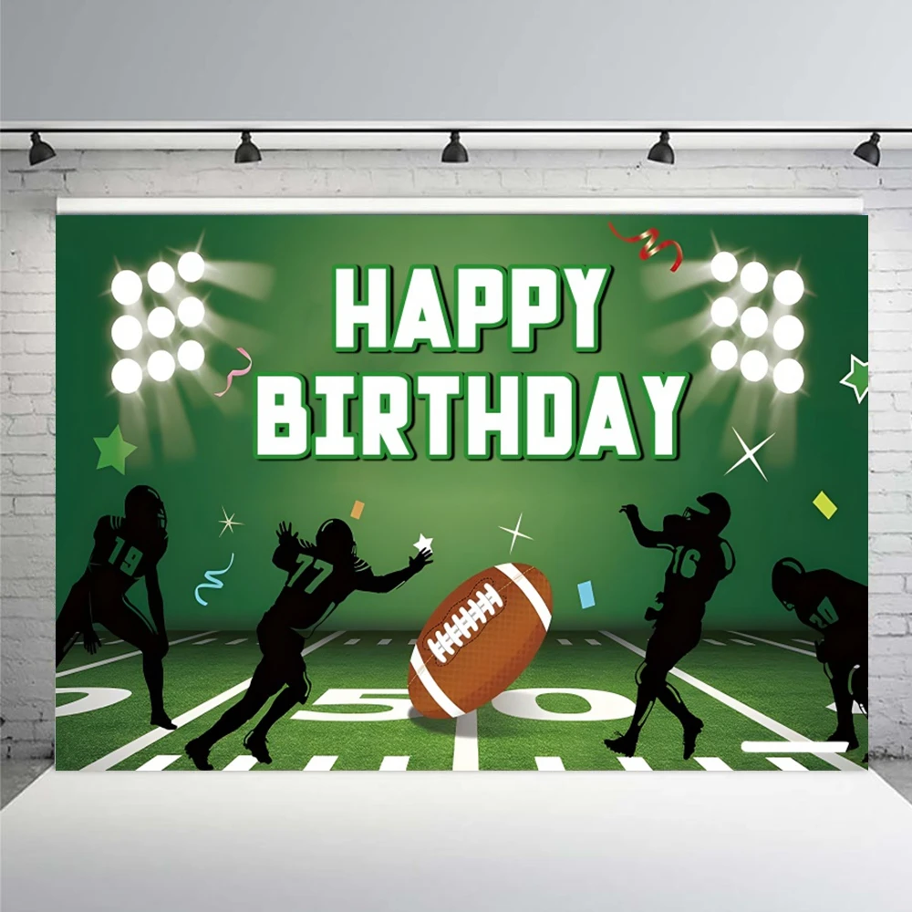 American Super Bowl Backdground Photography Touch Down Rugby Field Sport Stadium Baby Boy Kids 1st Birthday Party Photo Backdrop