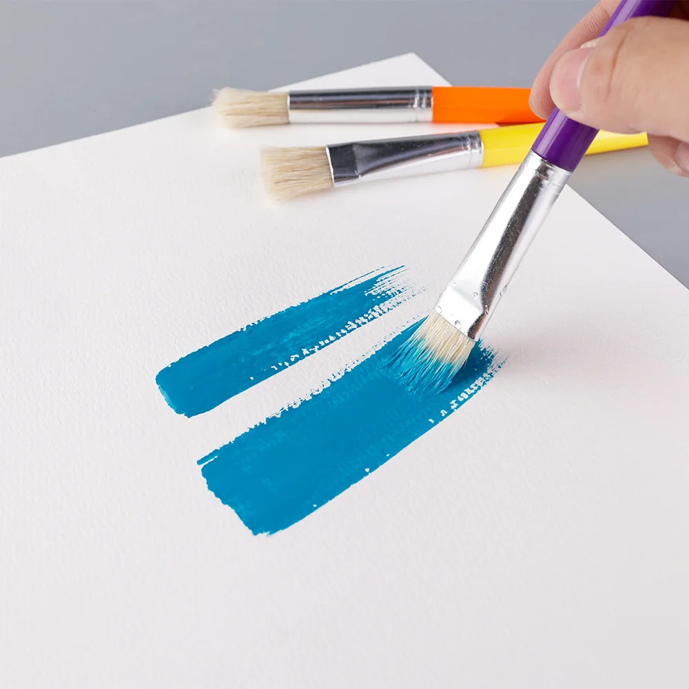 24/30Pcs Bristle Paint Brushes Set Colorful Plastic Handle Kids DIY Drawing Oil Painting Acrylic Watercolor Art Paintbrush