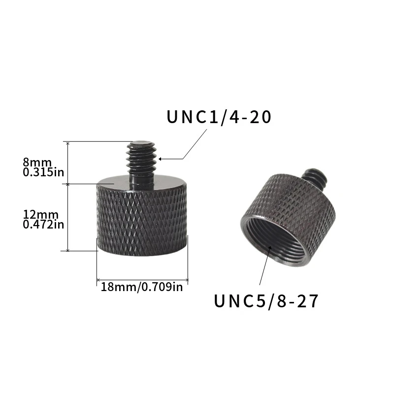 Aluminum Alloy 8-Piece Conversion Screw Kit for Mounting Microphone Clamps Converting 5/8 Female to 1/4 and 3/8 Male Connectors