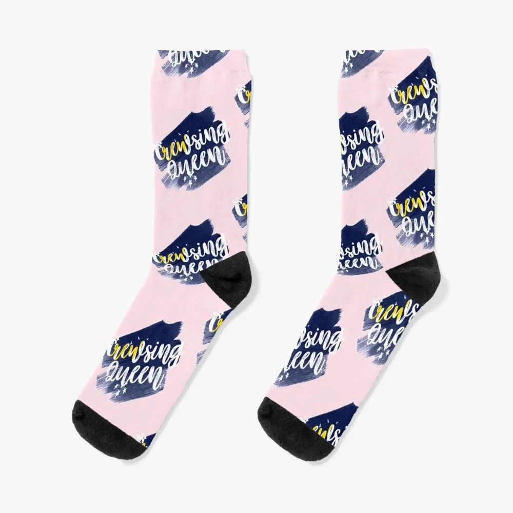 Cruising Queen - Crewsing Queen. Navy, Ship, Cruise Lines, Cargo Socks kids Christmas men cotton high quality Socks Girl Men's