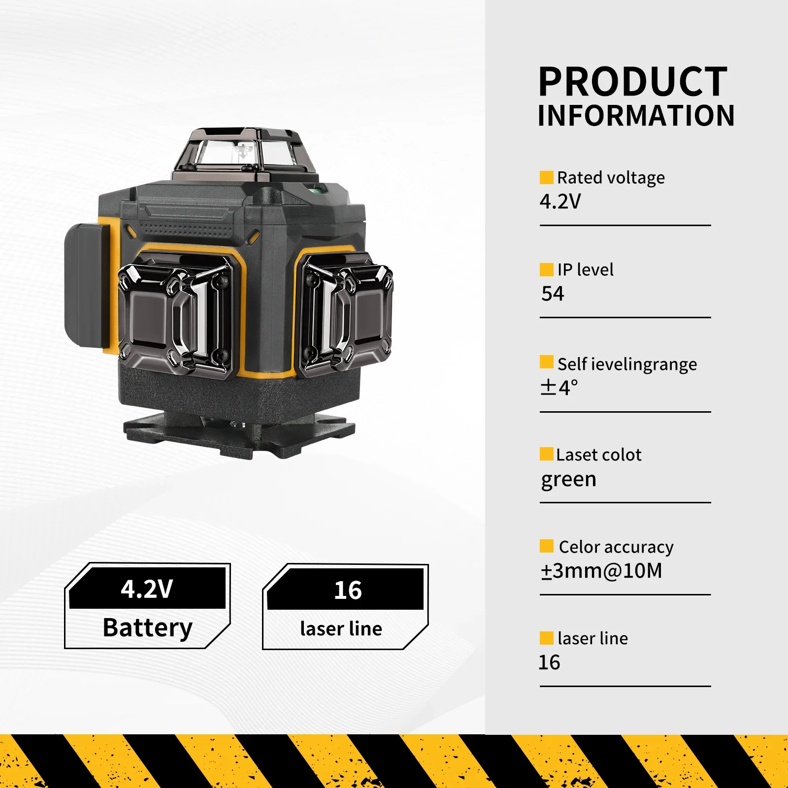 2025 جديد! DEWALT 4 جوانب * 360 درجة عمودي 3-4D مستوى الليزر شعاع أخضر 16 خطوط التسوية الذاتية العمودية عبر خط Lase #3