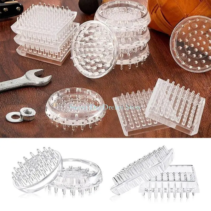 Y88C 12/16Pcs Carpet Protectors Comfortable Touch Spiked Furniture Cup Leg Covers
