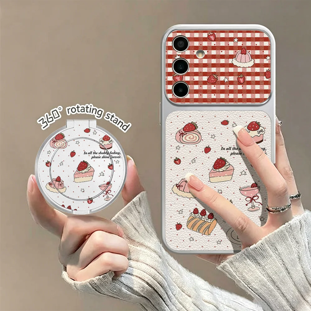 Kuchen-Cartoon-Litschi-Handyhülle für Samsung S25 S24 FE S23 S26 Ultra Plus A57 A37 A56 A36 A27 A16 A25 A24 A23 Stoßfeste Schutzhülle