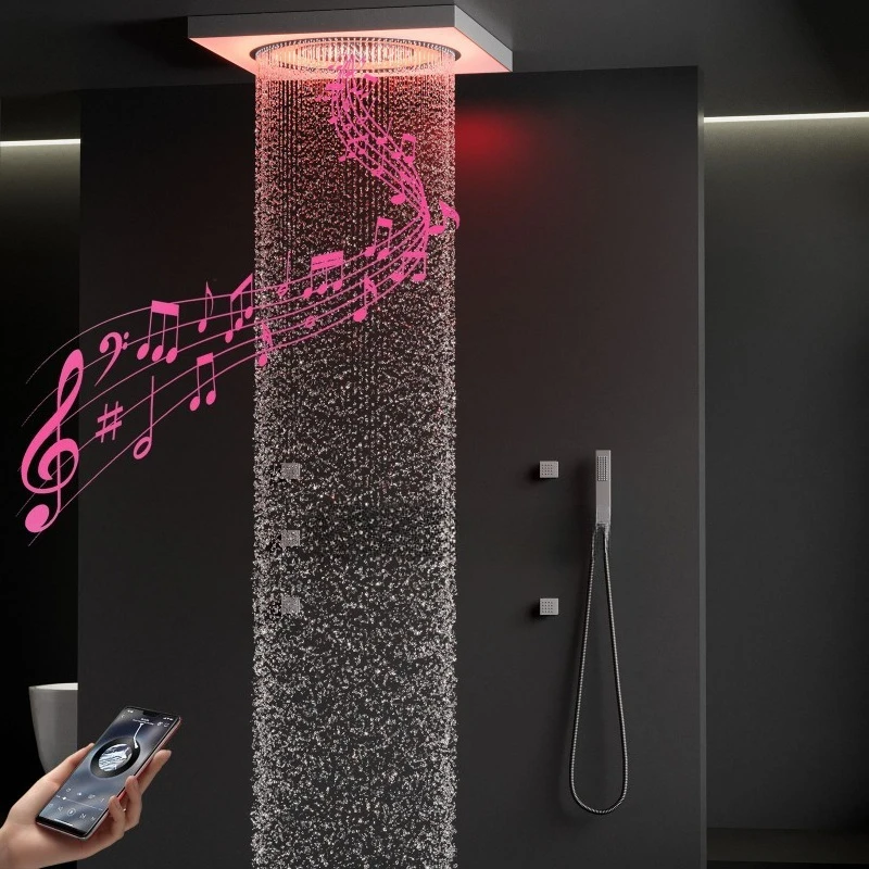Shower Set Hotel Ceiling Color Light Concealed Thermostatic Shower