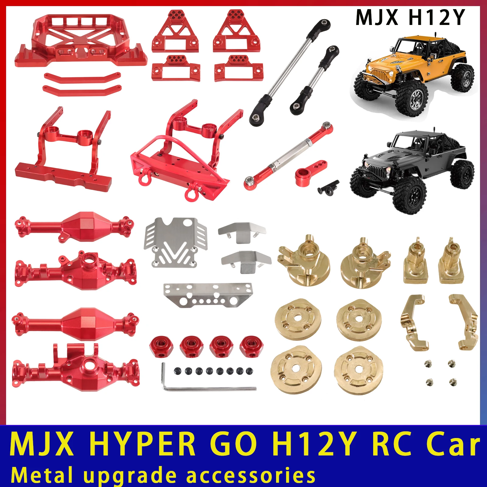 MJX HYPER GO H12Y 1/12 remote control front bumper shock absorber tower with heavy metal upgrade and modification accessories