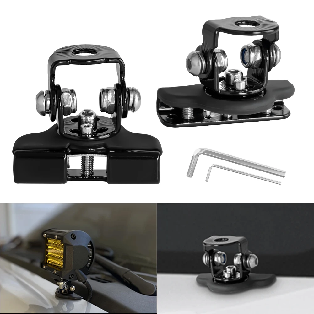 Car Mount Work Light Spotlight Bracket Clamp Pillar Universal Auto Accessories Rotatable Hood Offroad Led Work Light Bar Holder