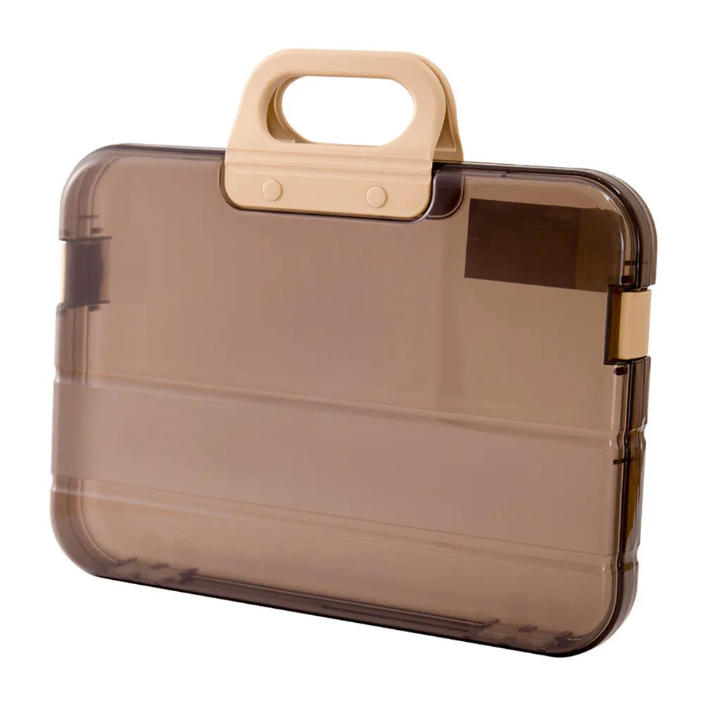 1pc A4 File Box Waterproof Document Organizer For Office Home Study Filer Storage Box Documents Case Folder