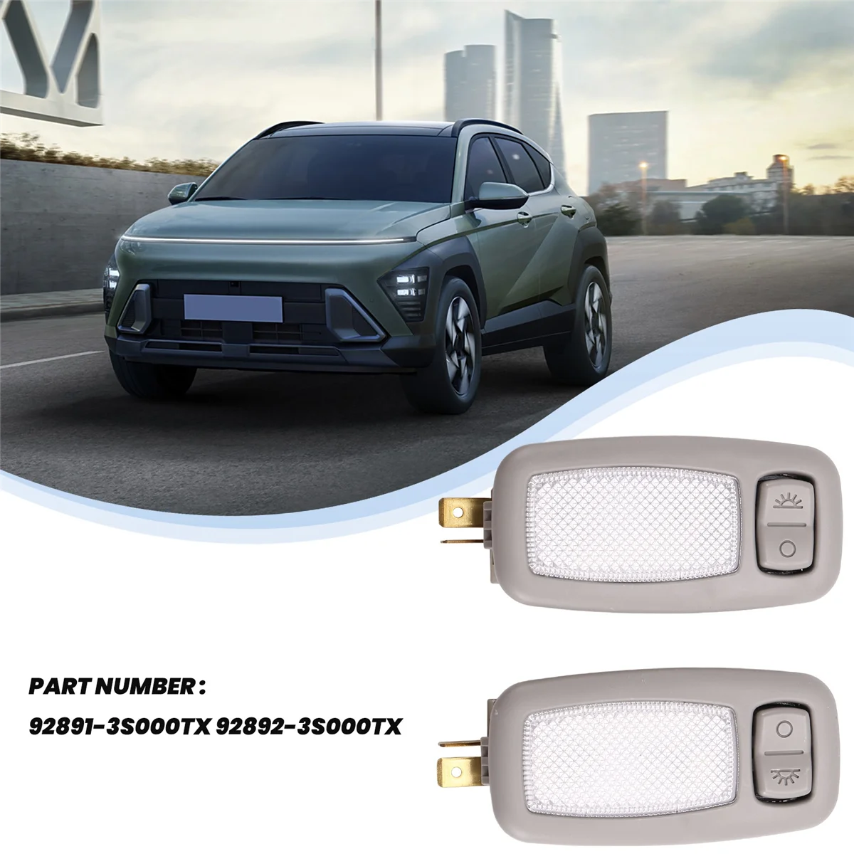 

1Pair Visor Vanity Mirror Lights Interior Vanity Lamp for Hyundai_A96E