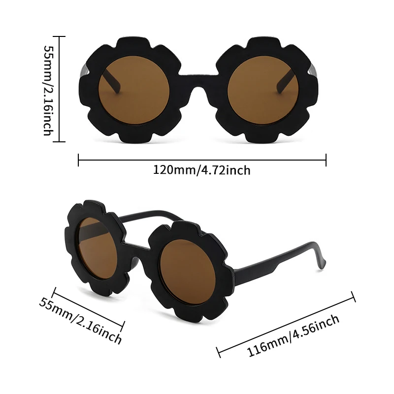 2024 New Children Colors Square Edged Sunflower Sunglasses UV400 Boys Girls Outdoor Cute Protection Sunglasses Kids Sun Glasses