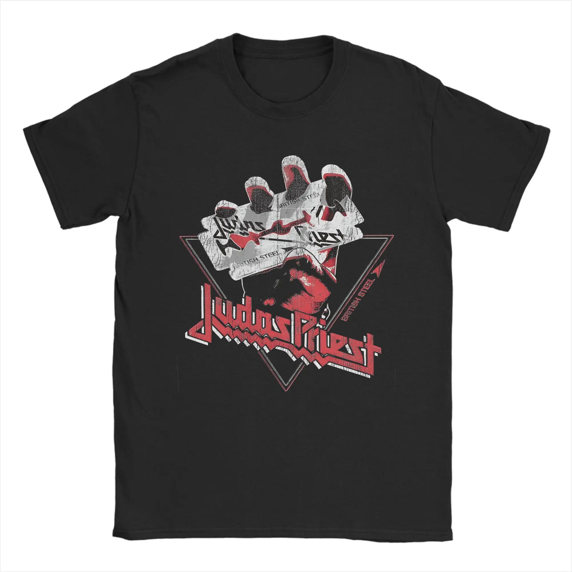 Band Judas Priest Men T Shirt  Vintage Tee Shirt Short Sleeve O Neck T-Shirt Pure Cotton Party Clothes