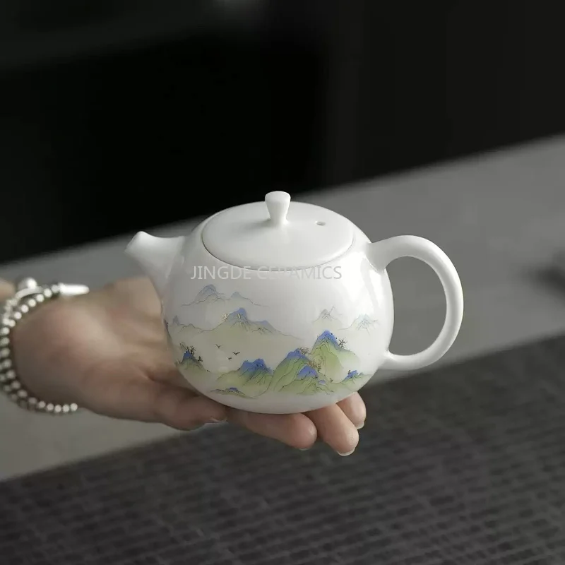 

1pc Ceramic Teapot, Ceramic Kung Fu Teapot, Home Beauty Pot, Portable Xishi Teapot, Chinese Style Tea Ceremony Accessories