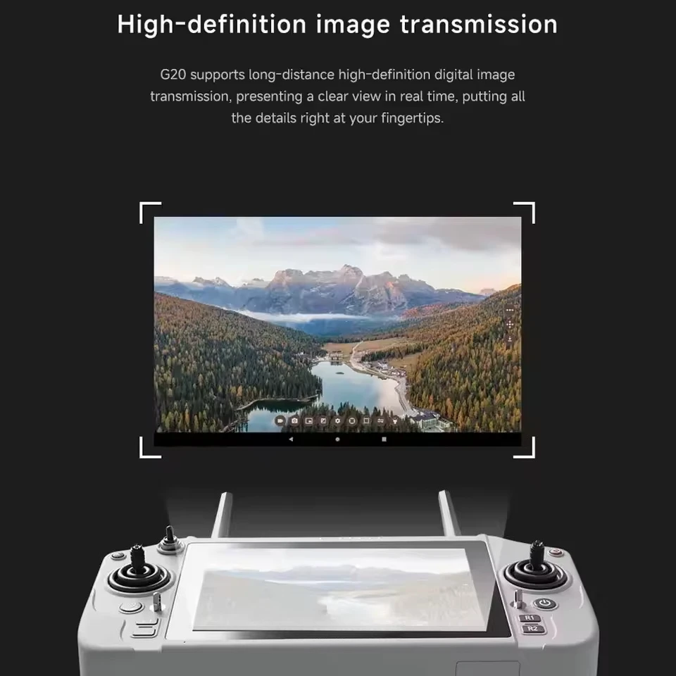 G20 Carbon Fiber Remote Control 6nm Processor Dual-Band 2.4GHz 5.8GHz 7-Inch HD Display 30KM Image Transmission Remote