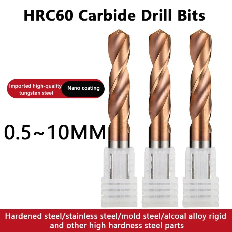 

HRC60 Solid Carbide Drill Bits Tungsten Steel Twist Drills for Stainless Steel Iron Hard Metal CNC Milling&Drilling Tool