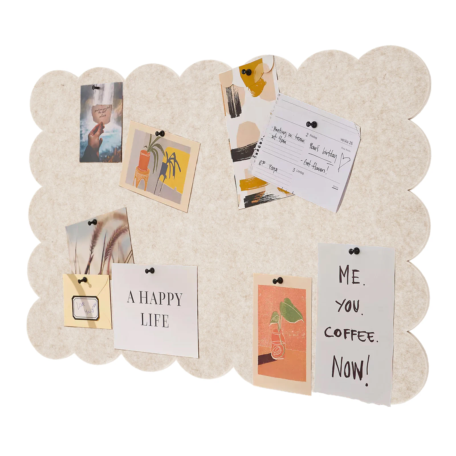 Tablón de anuncios de fieltro festoneado, imagen decorativa, tablero de alfiler de fieltro con respaldo adhesivo de doble cara para el hogar y el aula