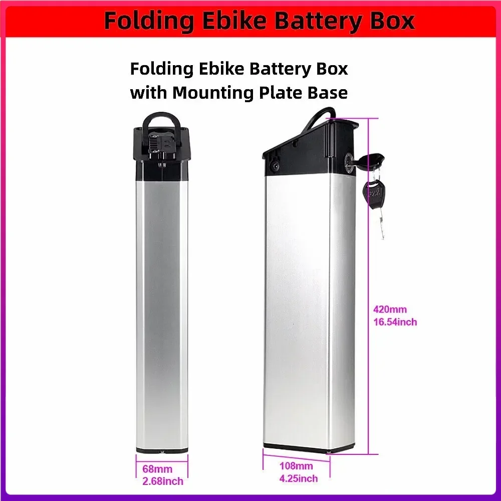 Mate X Mate City Folding Electric Vehicle Battery Box 48v 36v 52v Battery Box Fat Bike Mountain Bike Battery Box 420*115*60mm