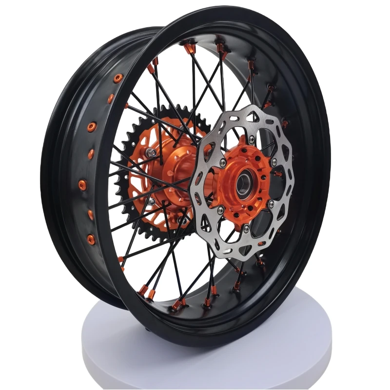 

Обод колес Supermoto 17-дюймовый комплект EXC SXF 125-450 2003-2024 Оранжевая ступица