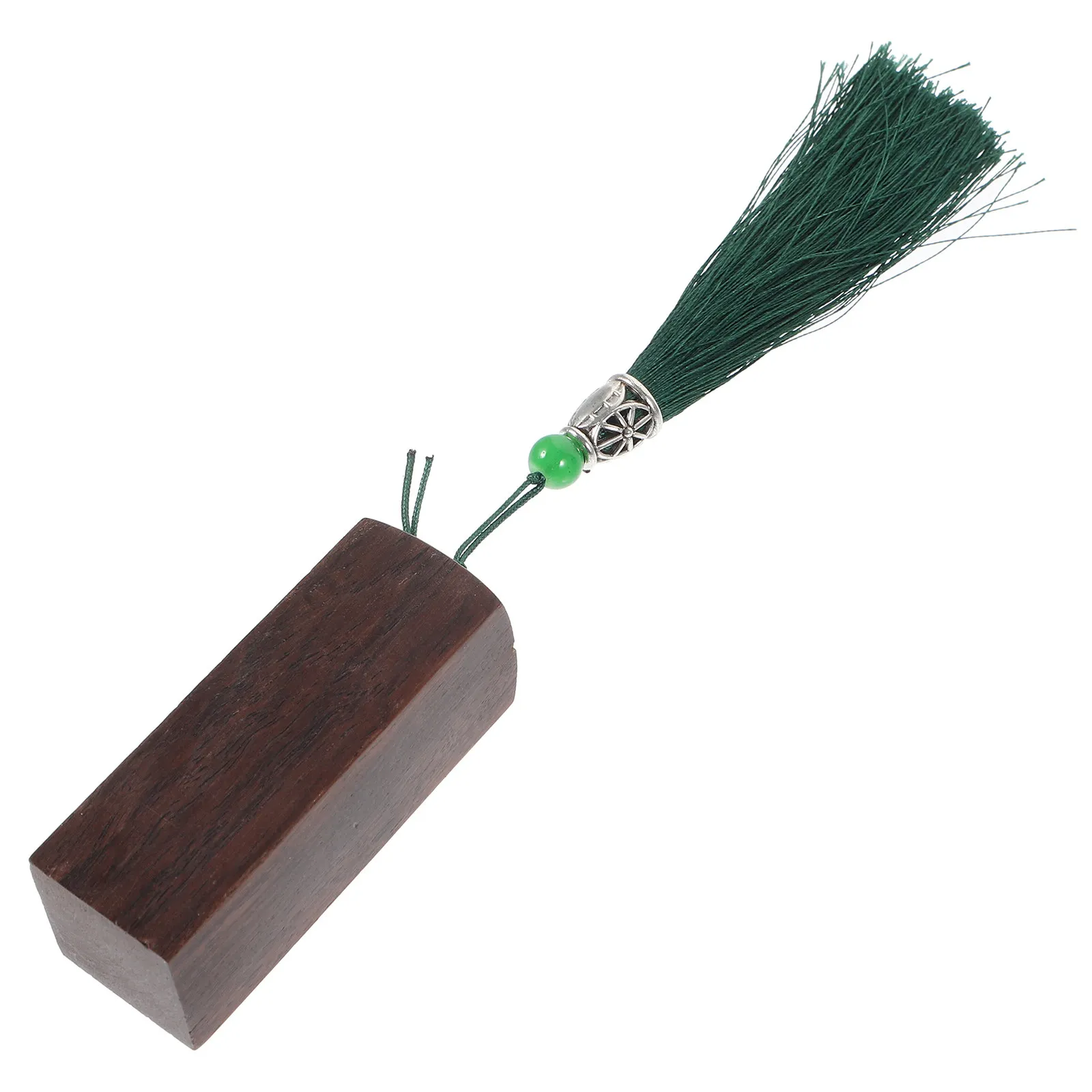 Blank Wood Carving Stamp for DIY Name Signature Practice Natural Wooden Seal Stamp with Decorative Tassel for Chinese