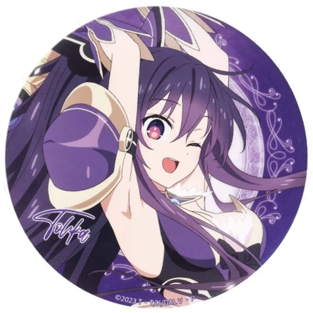 58mm Anime DATA A LIVE Takamiya Mio Tokisaki Kurumi Himekawa Yoshino COSTUME Cosplay Distintivo Pin SPTE Spilla in banda stagnata ﻿   Prop Gilf