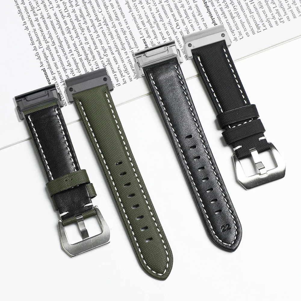 

Кожаный ремешок 26 мм 22 мм для часов Garmin Quatix 8/Fenix E 8 AMOLED 7 7X Pro 6X 5 5X 3 3HR Enduro 2 Браслет Quickfit Band