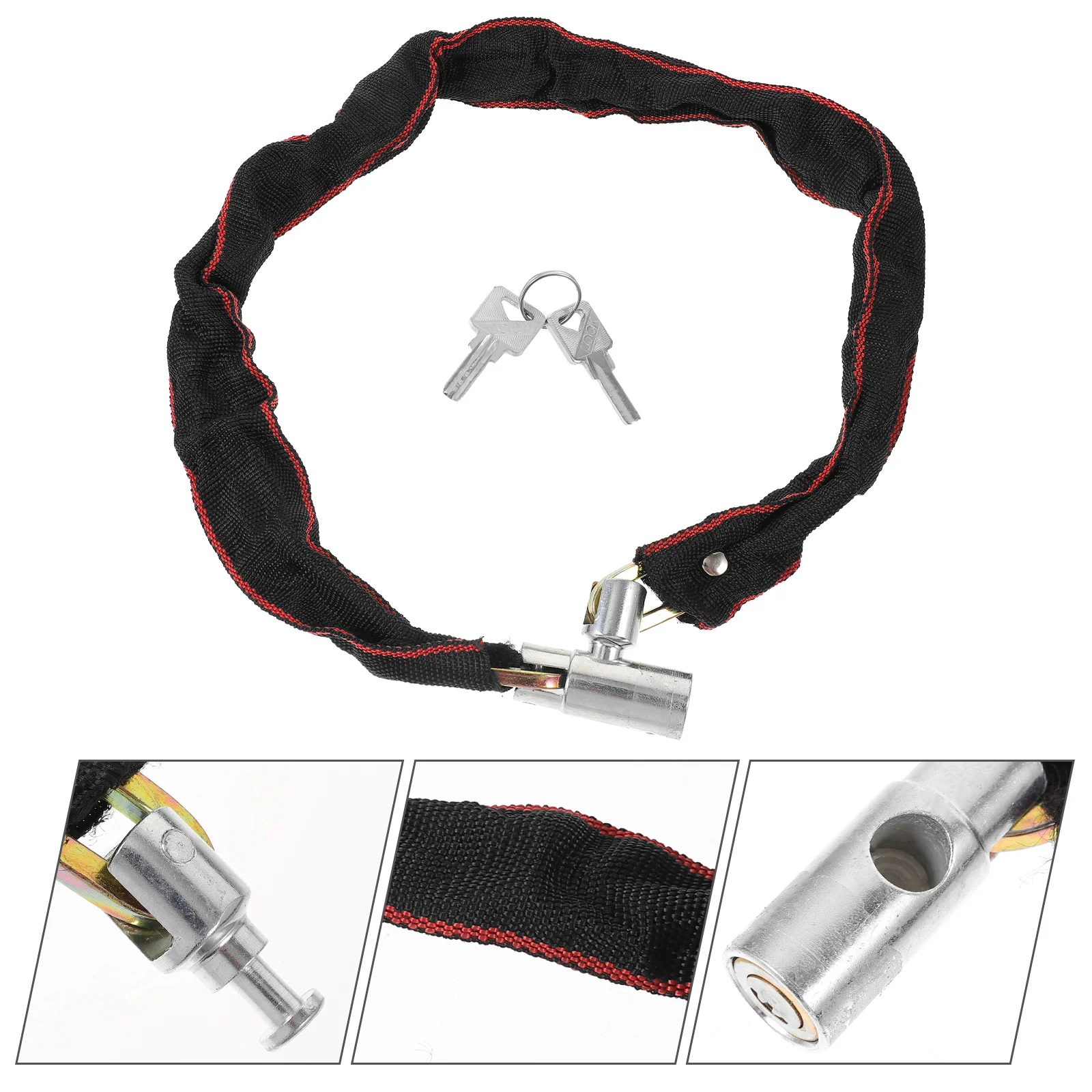 

80 CM Heavy Duty Lock Stainless Steel Cable Chain Anti Theft Canvas Coating Water Resistant Lightweight Portable