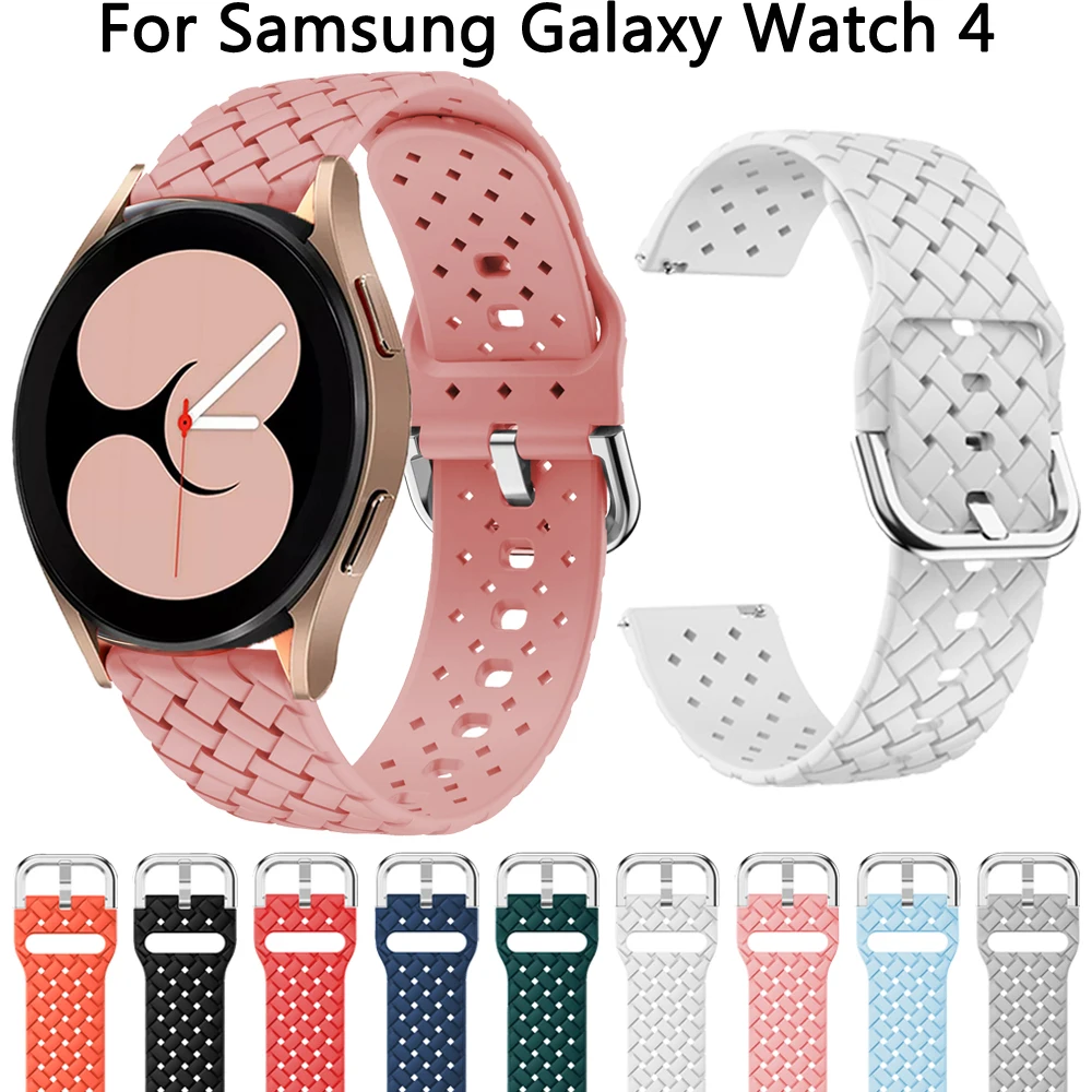 

Silicone Watchband Strap For Samsung Galaxy Watch 4 Classic 46mm 42mm 44mm 40mm Smartwatch 20mm Band Breathable Soft Bracelet