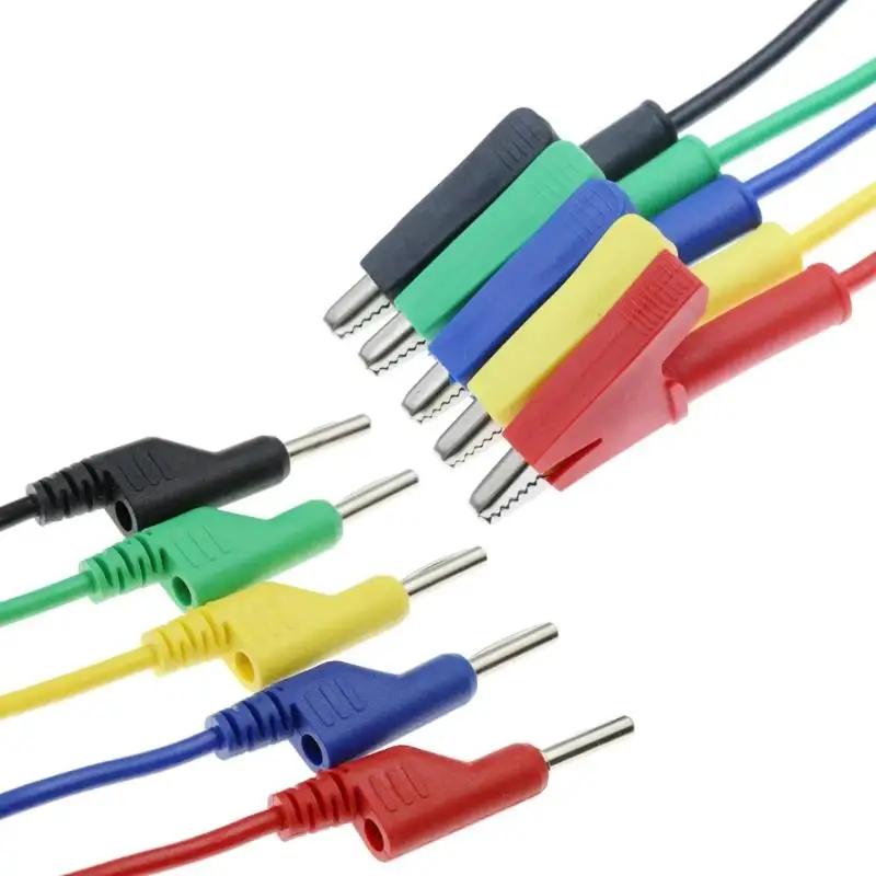 4MM Banana Plug Alligator Clip Test Leads Heavy Duty PVC Jacket Multimeter Accessory for Industrial Electrical Maintenance