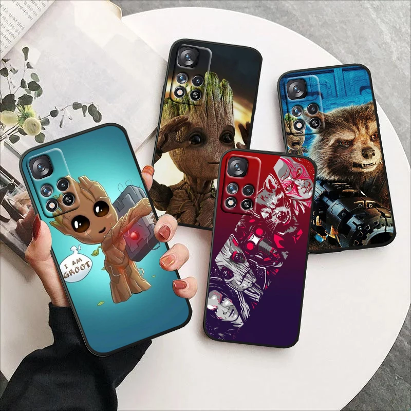

Guardians of the Marvel For Redmi Note 12 Pro Plus 11 11T 10 9 8 Pro Lite Pro Max 5G 4G Silicone Black Phone Case