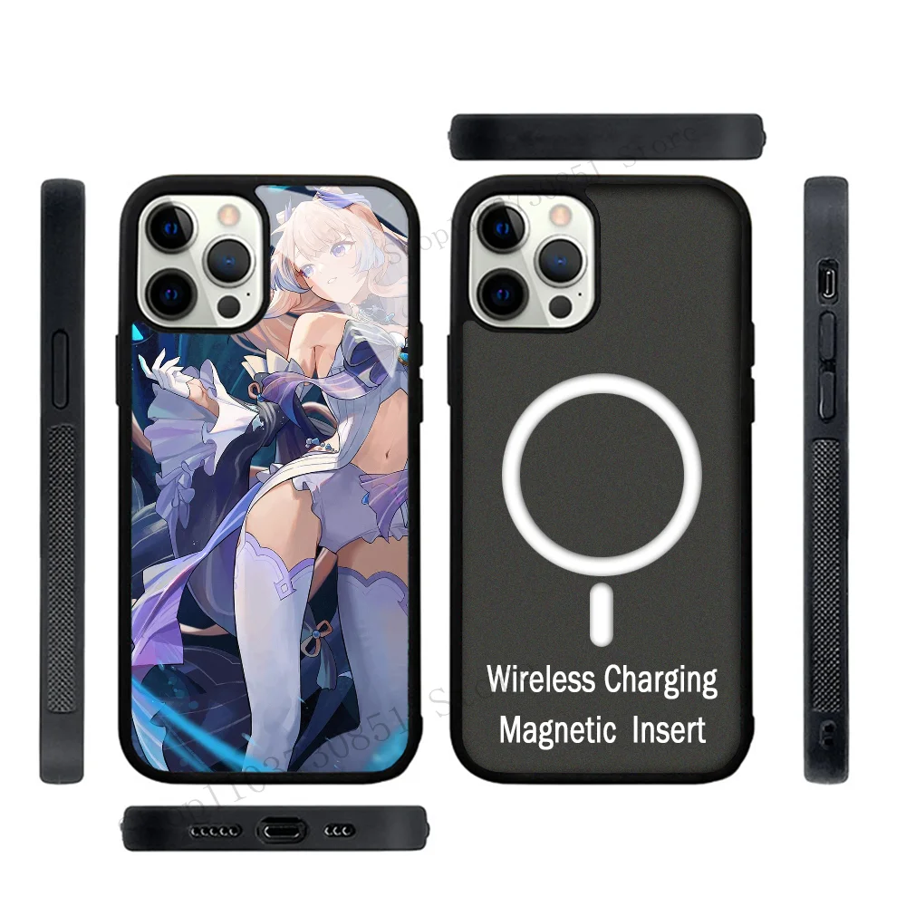 Game Genshin Impact Accounts Sangonomiya Kokomi Phone Case Strong Magnetic For IPhone 15 14 13 Pro Max 11 12 Mini Alex Mirror