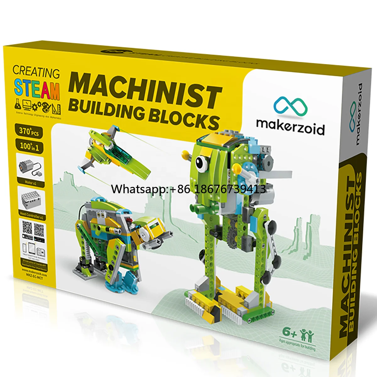 Machinist 100-in-1 STEM Educational Kit for Kids 370+ Plastic Electronic Toys Building Blocks