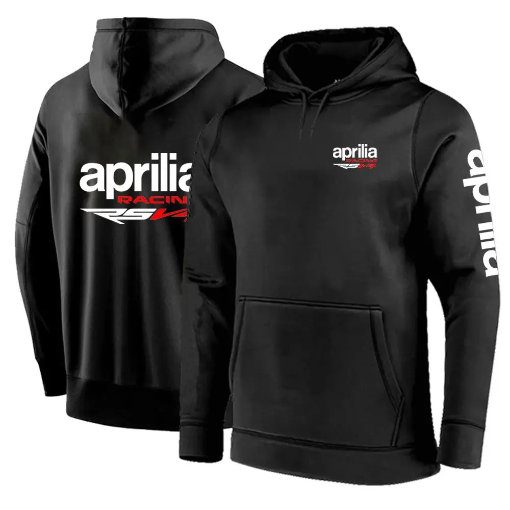 2025 New Printing  Aprilia Racing RSV4 Spring and Autumn Pullover Fashion Hooded Sweatshirt Black Hoodie Tops