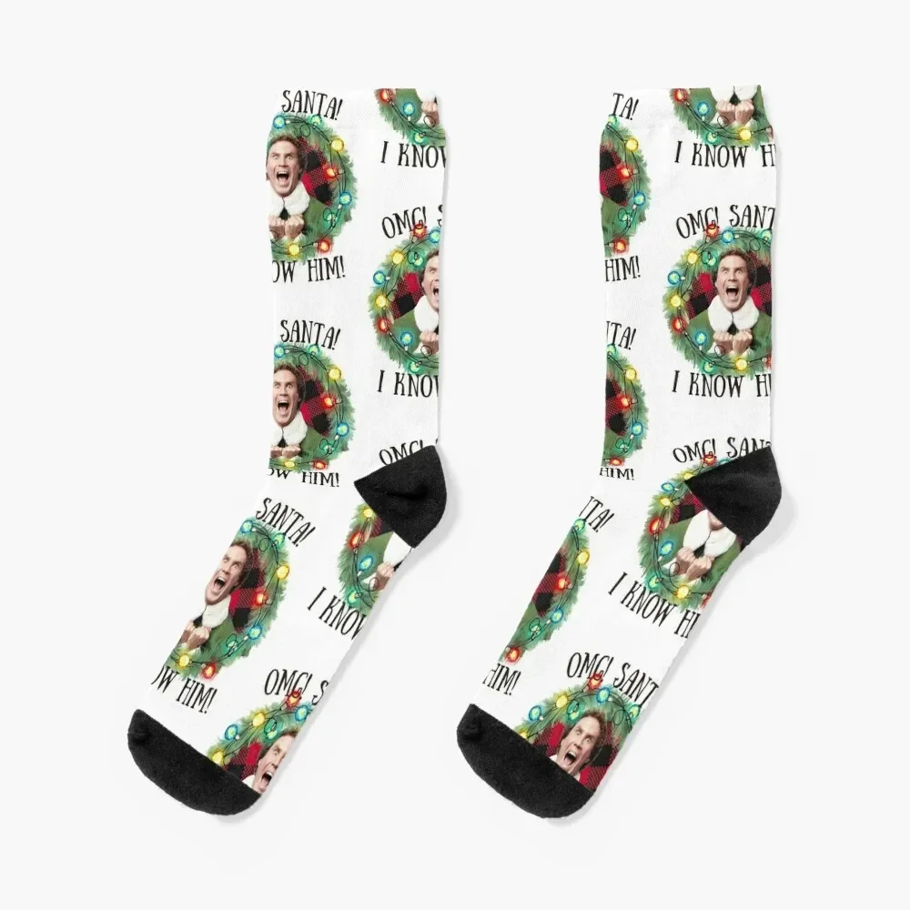 

Buddy the Elf OMG! Santa I Know Him Socks Wholesale christmass gift happy Women's Socks Men's