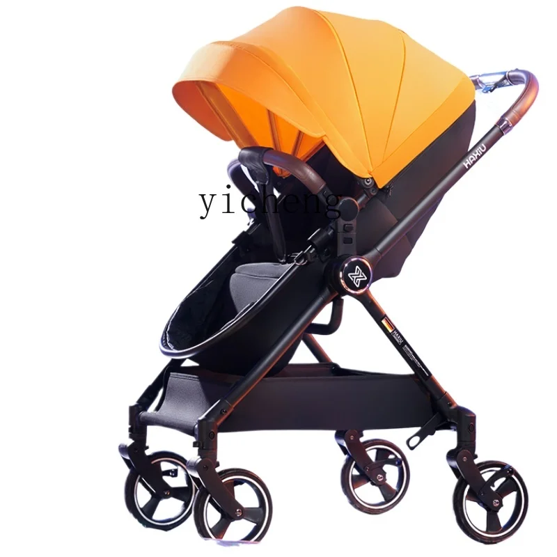 Tqh Four-in-One Stroller Sitting Lying Lightweight Folding Two-Way Stroller Baby Umbrella Car High Landscape