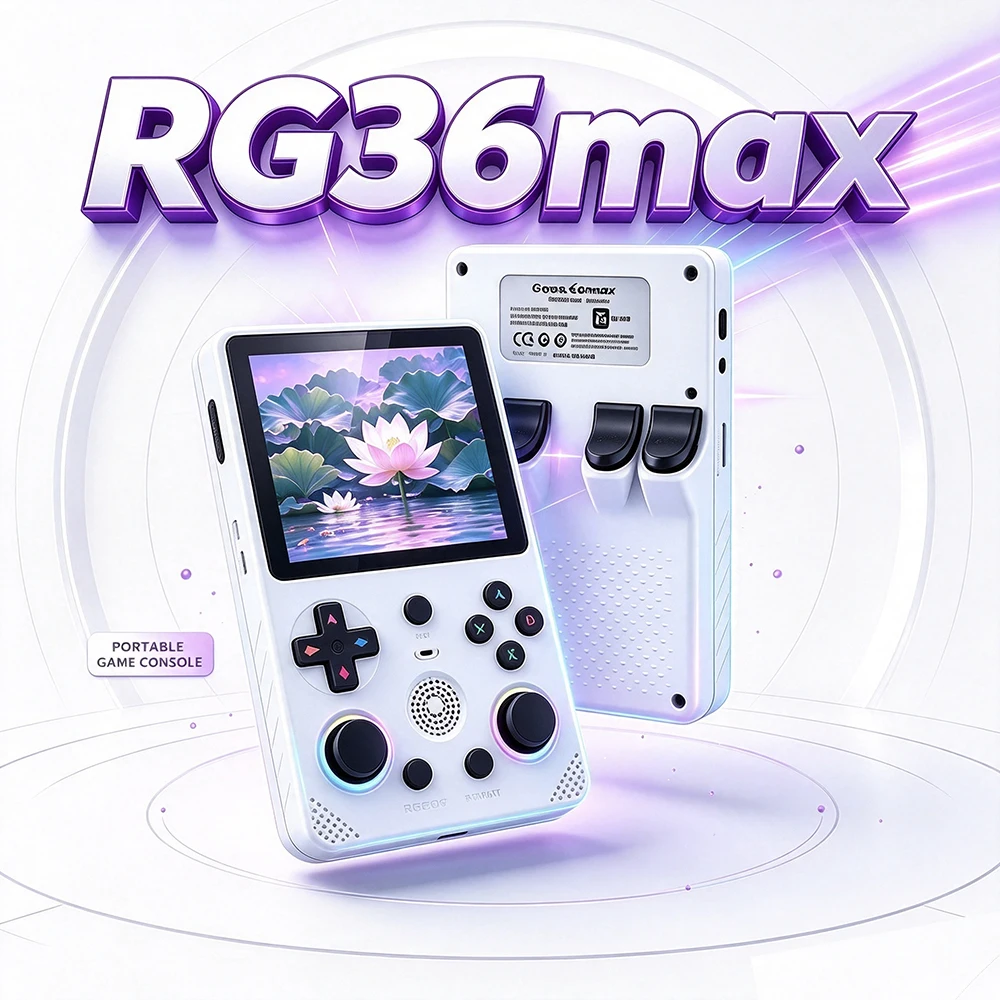 RG36max Retro Handheld Game Console RK3326 Quad-Core Processor 3.5-Inch Screen 128GB Storage for Gaming on the Go