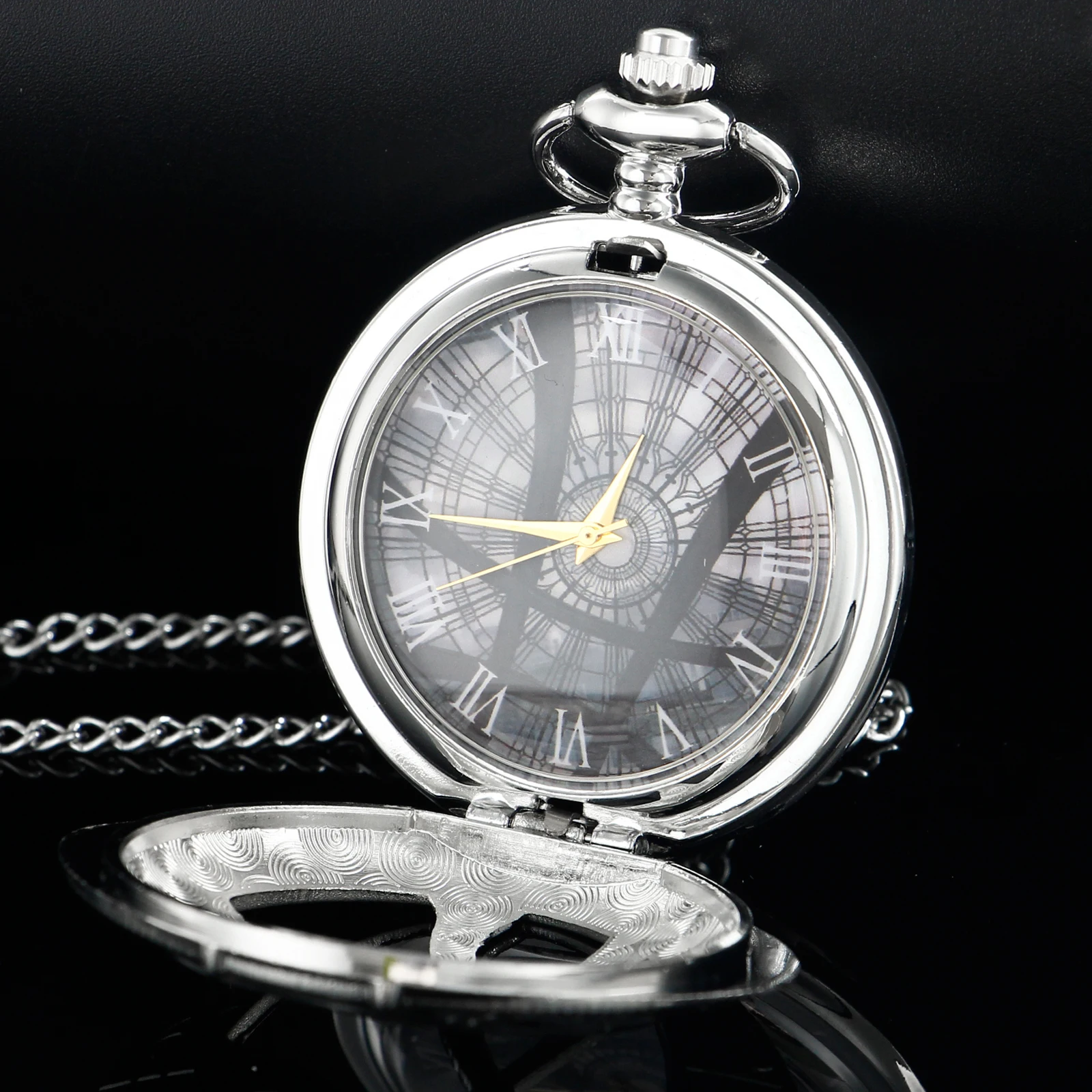 Steampunk Vintage Bronze Eye Round Case Shape Quartz Pocket Watch Jewelry Pendant Necklace Chain Gifts for Men Women